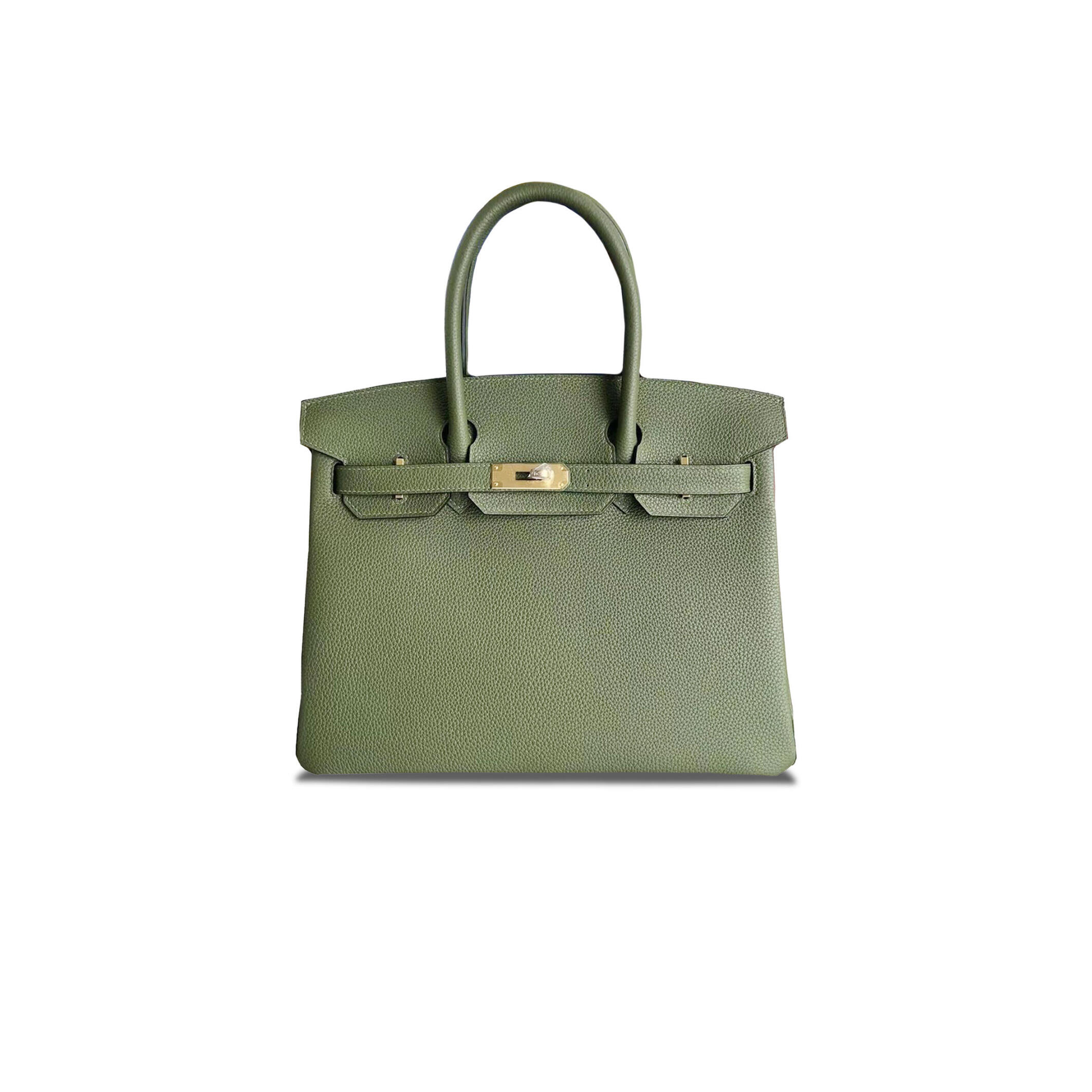 H**me5 BIRKIN 30 TOGO LEATHER AVOCADO GREEN GOLD BUCKLE BAG H028369CC61 (30*23*15cm) Master Quality